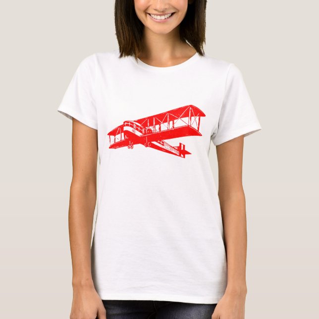 Vintage Plane - Red T-Shirt (Front)