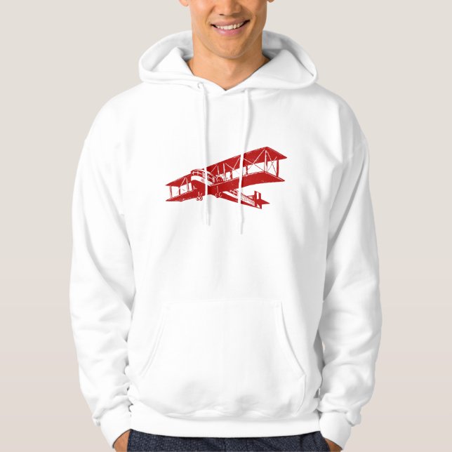 Vintage Plane - Ruby Red Hoodie (Front)