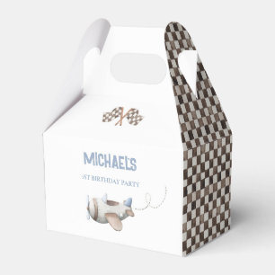 Vintage Plane Top One Birthday Favour Box