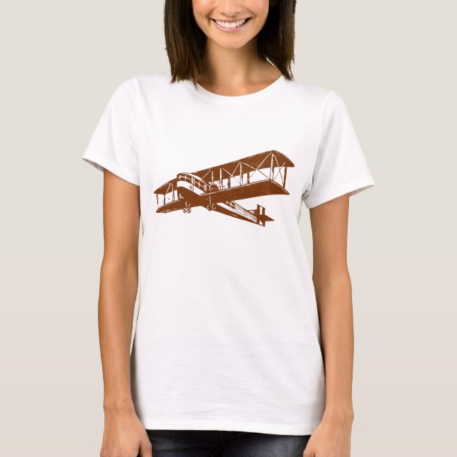 Vintage Plane - Walnut T-Shirt (Front)