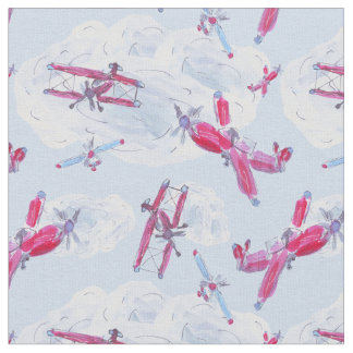 Vintage Planes Airplanes, & Aeroplanes Fabric