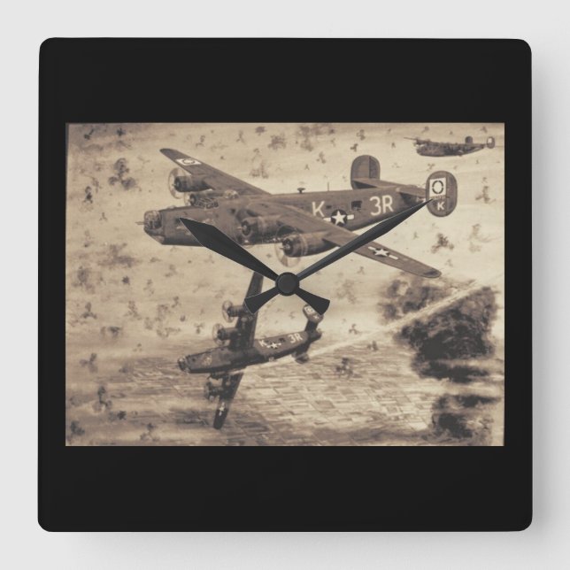 Vintage Planes Aviation Wall Clock (Front)