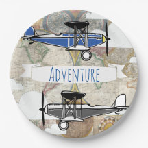 Vintage Planes & World Map Aviator Adventure