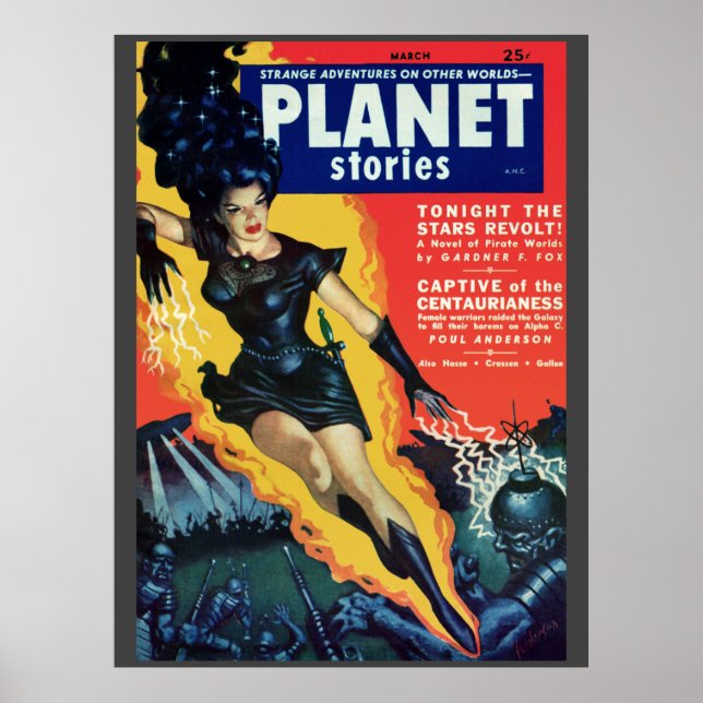 Vintage “Planet Stories” pulp comic Poster (Front)