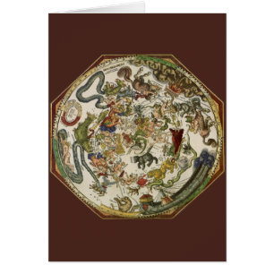 Vintage Planisphere Celestial Map by Peter Apian