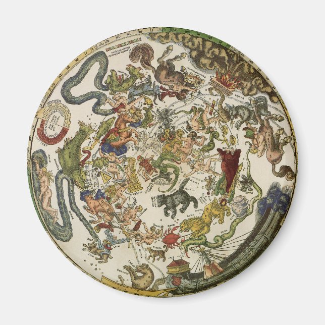 Vintage Planisphere Celestial Map by Peter Apian Magnet (Front)