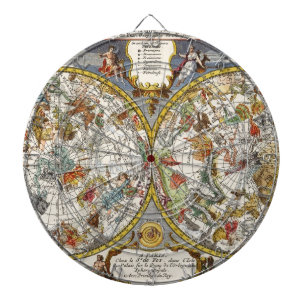 Vintage Planisphere Star Map by Nicholas de Fer Dartboard