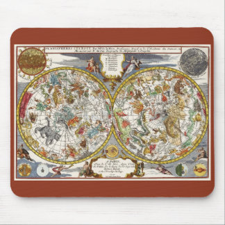 Vintage Planisphere Star Map by Nicholas de Fer Mouse Mat