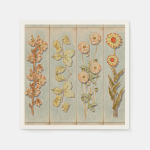 Vintage Plant Illustrations Rustic Napkin