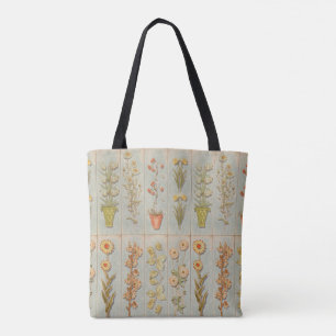 Vintage Plant Illustrations Rustic Tote Bag