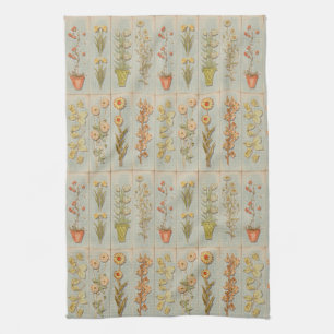 Vintage Plant Illustrations Tea Towel