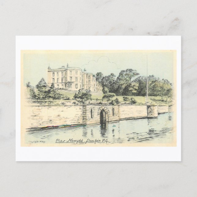 Vintage Plas Newydd House Postcard (Front)