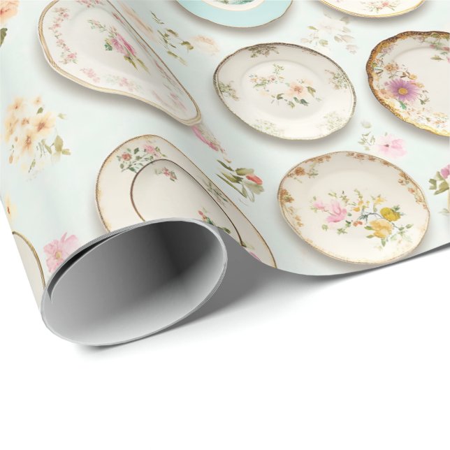 Vintage plates wrapping paper (Roll Corner)