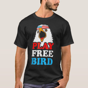 Vintage Play Free Bird Bald Eagle American Patriot T-Shirt