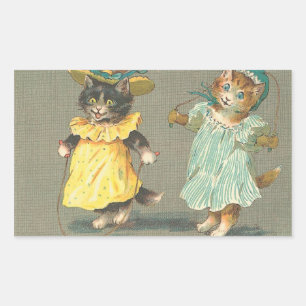 vintage playful kittens sticker