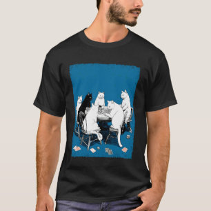 Vintage Playing Cards Casino Gambling Cats Playing T-Shirt
