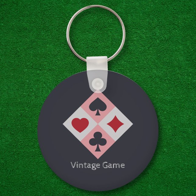 Vintage Playing Cards Colours Keychain (Vintage Playing Cards Colors Keychain)