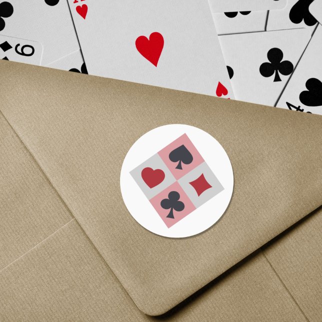 Vintage Playing Cards Colours Sticker (Vintage Playing Cards Colors Sticker)
