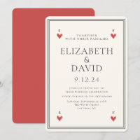 Vintage playing cards hearts Simple Wedding