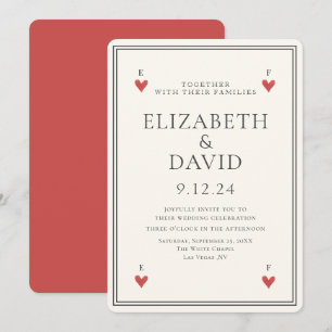 Vintage playing cards hearts Simple Wedding