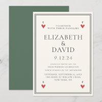 Vintage playing cards hearts Simple Wedding