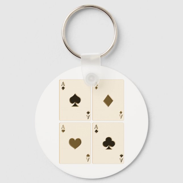 Vintage Playing Cards Key Ring (Front)