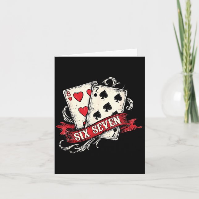 Vintage Playing Cards Six Seven 67 Meme Valentine  (Front)