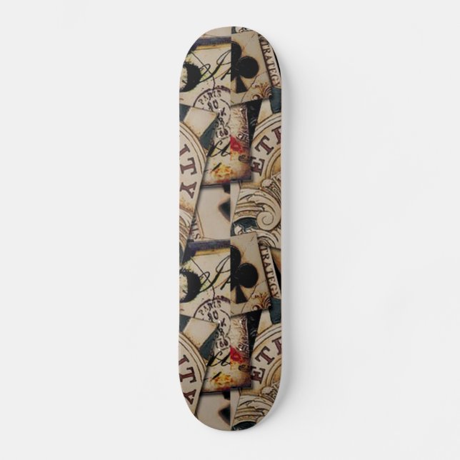 vintage playing cards skateboard (Front)