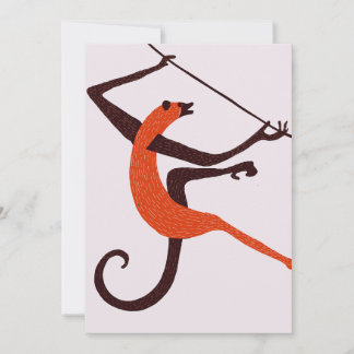 Vintage Playing Monkey Invitation