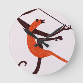 Vintage Playing Monkey Round Clock