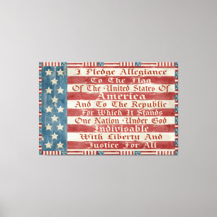 Vintage Pledge Of Allegiance Canvas Print