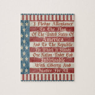 Vintage Pledge of Allegiance Jigsaw Puzzle
