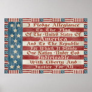 Vintage Pledge Of Allegiance Poster