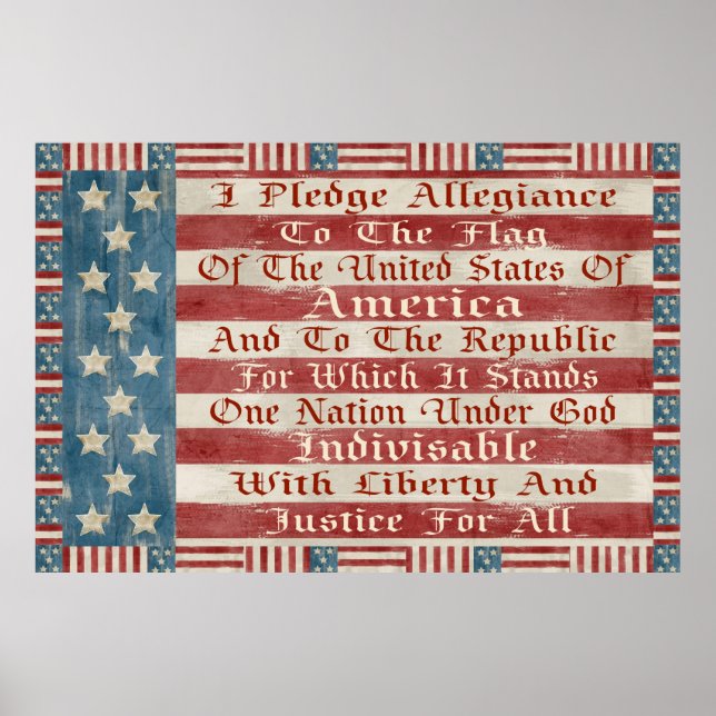 Vintage Pledge Of Allegiance Poster (Front)