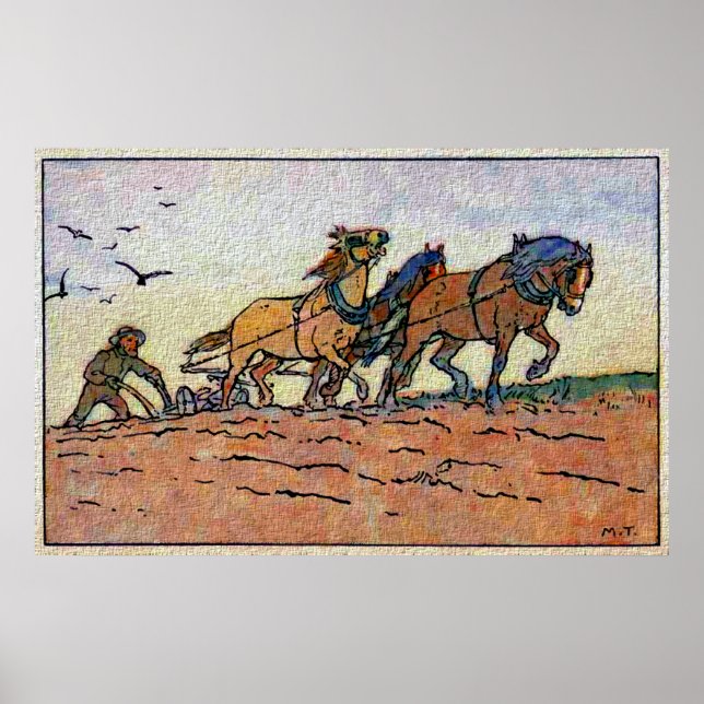 Vintage Plough Team Poster (Front)