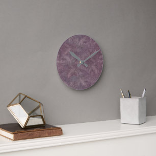 Vintage Plum Dragonfly Dance Round Clock