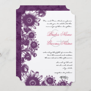 Vintage Plum Flowers Wedding Invitations