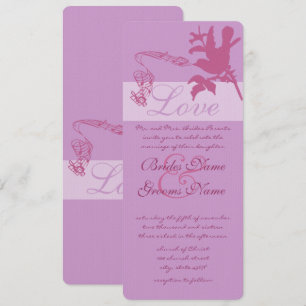 Vintage Plum Love Bird  Wedding Invitation
