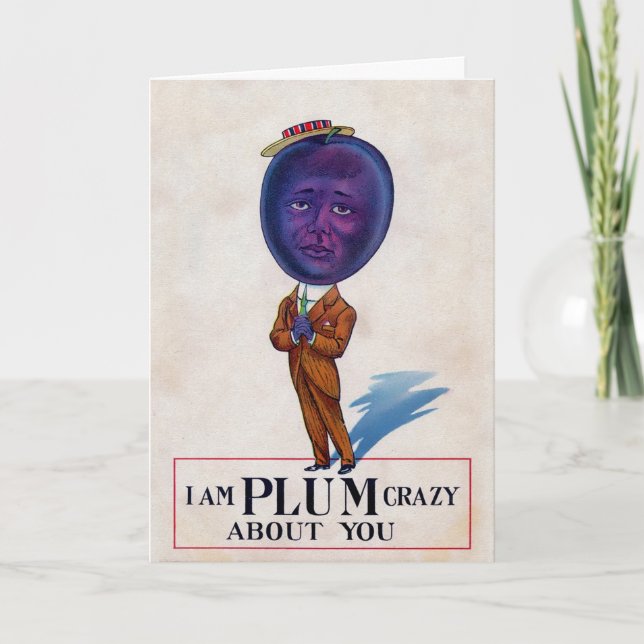 Vintage Plum Valentines Day Card (Front)