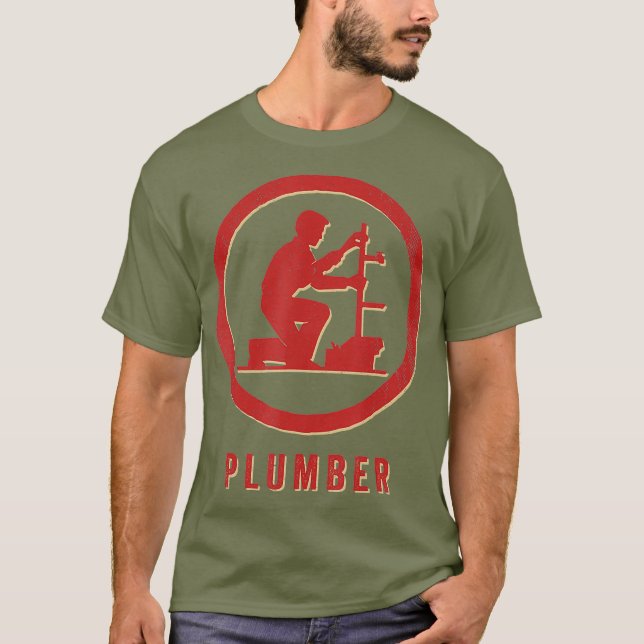 Vintage Plumber Retro T-Shirt (Front)