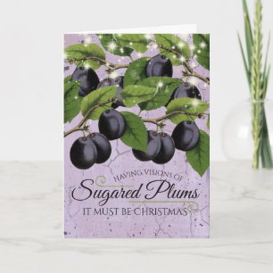 Vintage plums jam preserves home canning holiday card