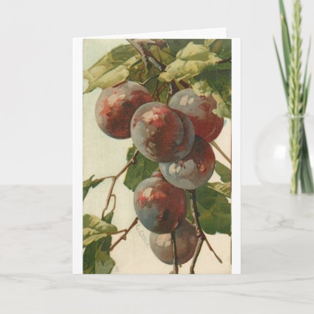 Vintage - Plums on the Tree, Card (Front)