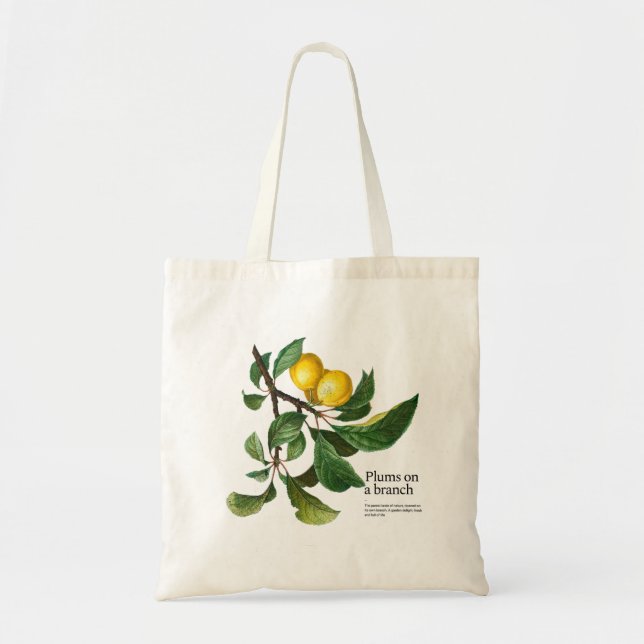 Vintage Plums Tote Bag (Front)