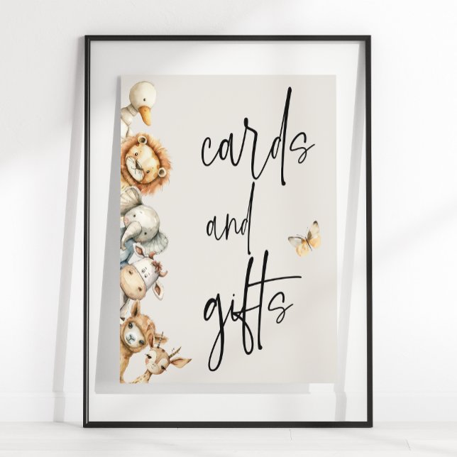 Vintage Plush Animals Baby Shower Cards Gifts Poster (Creator Uploaded)