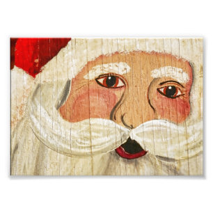 Vintage Plywood Santa Photo
