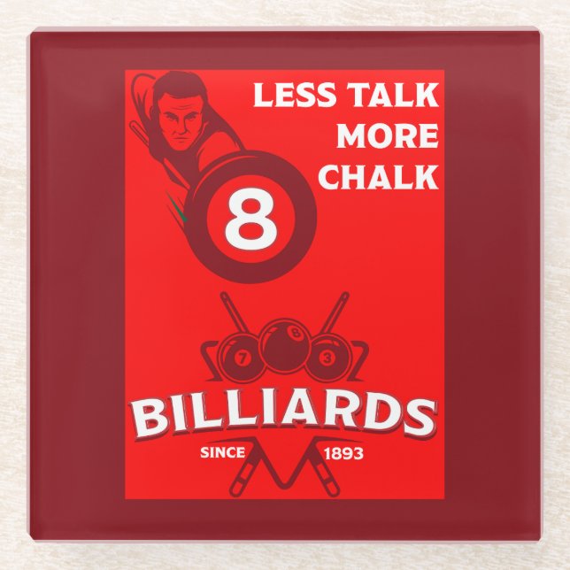 Vintage Pocket Billards Glass Coaster (Front)