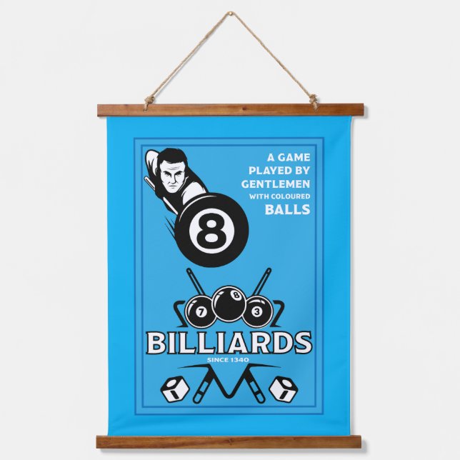 Vintage Pocket Billards Hanging Tapestry (Front)