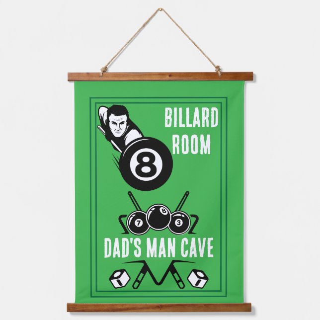 Vintage Pocket Billards Hanging Tapestry (Front)