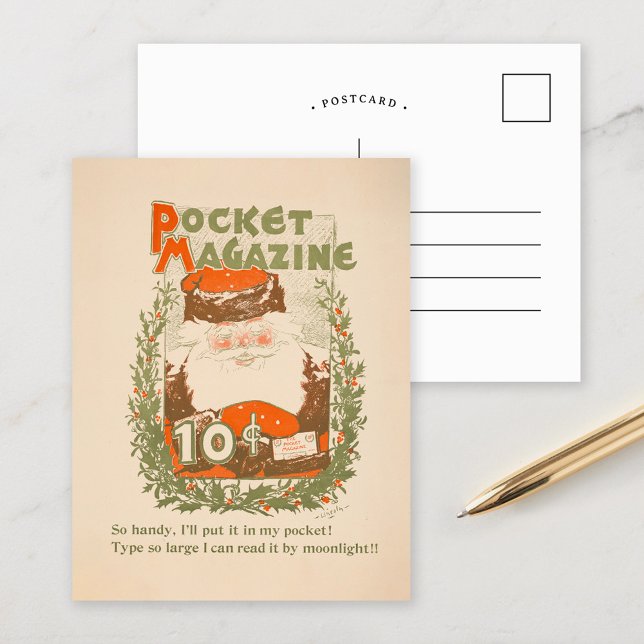 Vintage Pocket Magazine Christmas Postcard (Creator Uploaded)