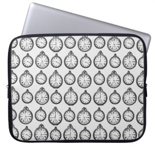 Vintage Pocket Watches Pattern Laptop Sleeve